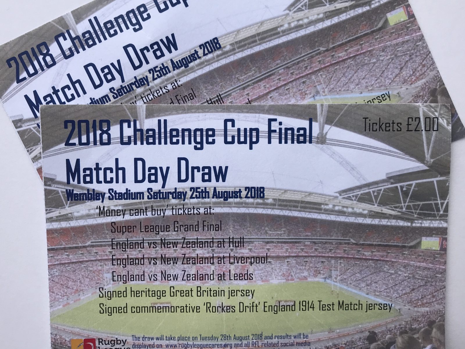Challenge Cup final prize draw results