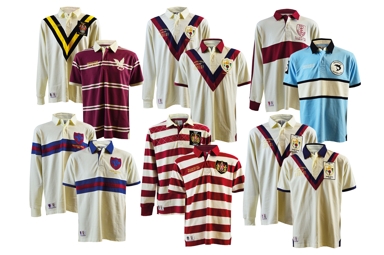 Heritage Mens Neil Fox Hall of Fame Wakefield Rugby League Shirt White 